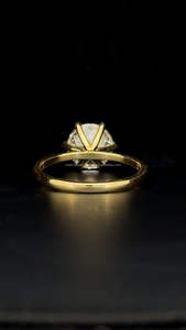 Venta al por mayor Vvs Moissanite 10K 14K 18K sólido amarillo chapado en oro compromiso anillos de boda para mujeres portugués corte diamante anillo - Product Image 4