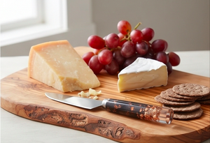 Ensemble de coupe-fromage et trancheuse en acier inoxydable argenté de qualité supérieure avec manche en résine design, idéal pour les mariages et les dîners personnalisés - Product Image 5