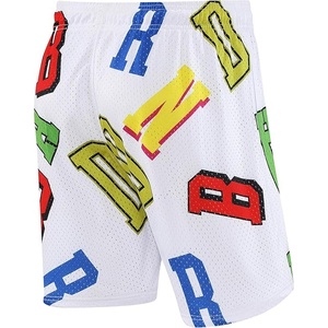 <span class=keywords><strong>Pantaloncini</strong></span> da uomo 2026 di tendenza, personalizzati, taglie forti, vintage, ecologici, in rete tinta unita, con stampa <span class=keywords><strong>bandana</strong></span>, per basket giovanile, lunghezza interno gamba 5 pollici - Product Image 5