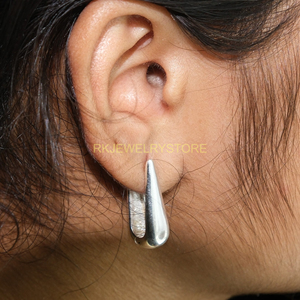 ต่างหูเงินแท้ 925 รูปทรงตัวยู แบบมินิมอล เรขาคณิต ต่างหูแบบเปิด สำหรับผู้หญิง ของขวัญคริสต์มาส - Product Image 6