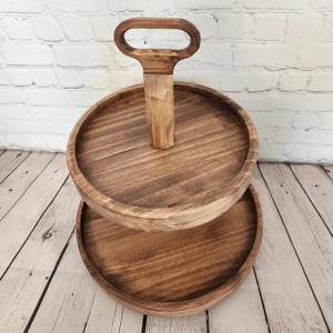 Soporte Decorativo de Madera para Tartas, Soporte de Madera Ornamentado para Tartas, Soporte para Frutas, Soporte para Tartas para Bodas y Fiestas, Exhibidor de Postres - Product Image 5