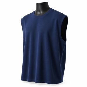 Nouveau style de débardeur pour homme, 100% coton, respirant, séchage rapide, tricoté, col rond, débardeurs décontractés - Product Image 4