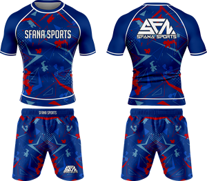 Ensemble Rashguard et Short de Boxe pour Hommes de Haute Qualité en Spandex/Polyester, Séchage Rapide, Compression Respirante, Kit d'Entraînement et de Combat - Product Image 3