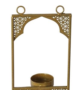 Wall Mounted <b>Brass</b> <b>Candle</b> <b>Holder</b> Set With Intricate Design For Home Decoration - Product Image 4