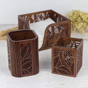 Pequeño Portalápices de Madera con Diseño Floral - Product Image 5