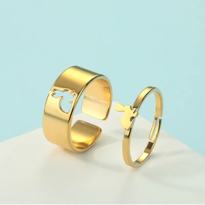 Anillo de Conejo de Pascua Moderno, Chapado en Oro, Acero Inoxidable, Diseño de Conejito Adorable, Joyería Unisex de Moda, Anillos para las Fiestas de Primavera - Product Image 2