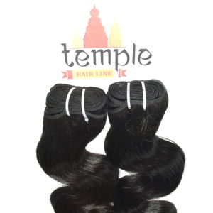 Indian Raw Remy Human <b>Hair</b> Machine Double Weft Natural Black <b>Hair</b> Extensions 100g Unprocessed Cuticle Aligned for <b>Women</b> - Product Image 2