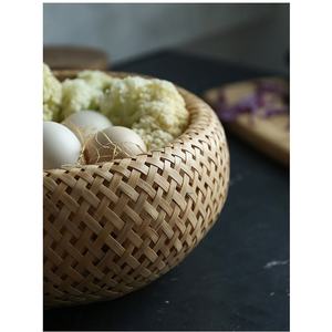 Panier en bambou tressé pour la maison et le jardin, grand organisateur de cuisine, panier de rangement pour articles ménagers, fruits et aliments, vente en gros - Product Image 4