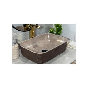 Encimera de lavabo de cerámica blanca con cuenco moderno elegante con escurridor para lavabos de baño en casas, hoteles, proyectos de interiores - Product Image 2