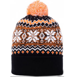 Bonnet tricoté jacquard personnalisé à faible MOQ, imprimé intégral, style bonnet d'hiver classique, collection 2026 - Product Image 4