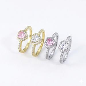 Anillo de Compromiso de Eternidad con Halo en Forma de Corazón, Plata de Ley 925, Color DEF, Claridad VS-VVS, Diamante Cultivado en Laboratorio, en Oro Blanco de 14K - Product Image 6