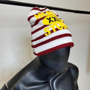 Gorro de Punto a Rayas Personalizado al por Mayor, Gorro de Invierno Unisex con Bordado de Chenilla, Marca Privada - Product Image 6