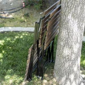 Ensemble de chaises de table à manger de jardin au design moderne Ensemble de bistro en métal Siège pour le salon Près de la piscine Utilisation extérieure - Product Image 5