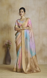 Fancy <b>Silk</b> <b>Fabric</b> Modern Digital Print Saree with Blouse for Women Diwali Party Wear - Product Image 2