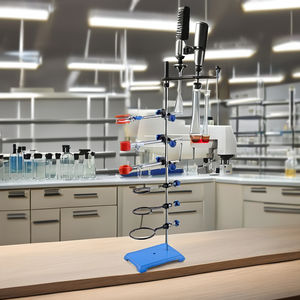 Support de laboratoire HAIJU LAB en métal argenté résistant à la chaleur avec pinces réglables et support annulaire pour utilisation en laboratoire de chimie - Product Image 3