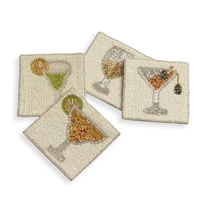 Unique Embroidery <b>Beaded</b> Fabric <b>Coaster</b> Classic Style Custom Diameter Custom Thickness Eco-Friendly High Durable Home Hotel - Product Image 3