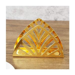 Luxury Gold Metal Fan Fold Napkin <b>Holder</b> Modern Decorative <b>Tissue</b> Organizer Tabletop <b>Kitchen</b> Dining Display Stand - Product Image 5