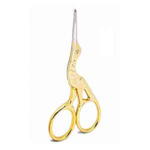 Professional Stainless Steel Dressmaker Scissors Gold Rose Gold <b>Small</b> Crane Bird Stork Embroidery Sewing Shears Free Samples - Product Image 5