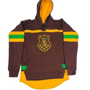 Sweat-shirt à capuche Iota Phi Theta Hockey Marron Doré – Vêtement grec haut de gamme pour fraternité – Pull élégant unisexe - Product Image 1
