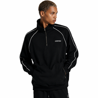 Veste de survêtement unisexe noire à capuche, coupe oversize, 100 % coton French Terry, tenue décontractée d'automne, impression numérique brodée
