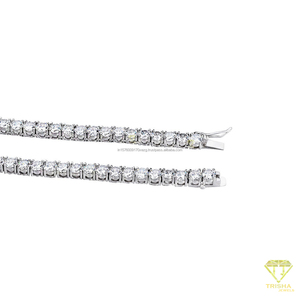 Cadena de tenis con diamantes de moissanita en plata de ley 925, diseño de piedras redondas, collar atrevido estilo hip hop para joyería de moda. - Product Image 2