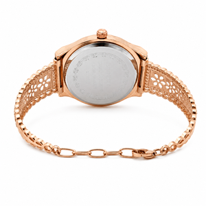 Pulsera de Reloj de Plata de Ley 925 con Circonita Cúbica y Cuarzo de 16 mm, Diseño Floral, Pulido Brillante, Regalo de Lujo para Mujer - Product Image 4