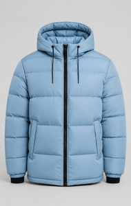 Blouson d'hiver matelassé pour homme 2023, rouge, avec logo frontal, à capuche, fermeture éclair, coupe-vent, doublé, séchage rapide, respirant, léger - Product Image 6