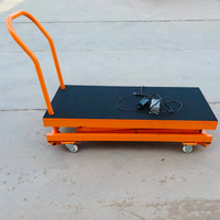 Plateforme de travail électrique à levage automatique, chariot à plateau pliable mobile hydraulique à grande capacité de charge