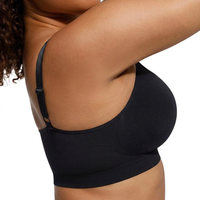 Soutien-gorge push-up sans armatures grande taille, sans coutures, fin, confortable, couvrant entièrement, dos en U, bretelles non convertibles, Spandex/Nylon