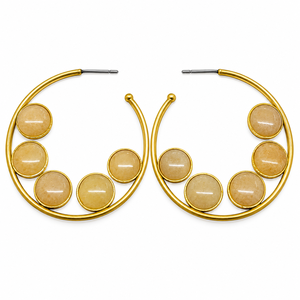 Pendientes de Aro en Forma de Media Luna de Latón Dorado, Diseño Minimalista y Elegante, Joyería de Moda al por Mayor para Boutiques - Product Image 4