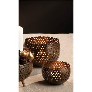 Support de bougie votive en métal personnalisé, vente en gros, support de bougie chauffe-plat en fer noir thermolaqué, découpe géométrique décorative pour la maison - Product Image 5