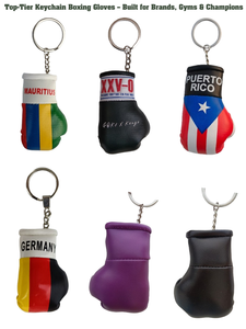 Porte-clés mini-gant de boxe en cuir PU personnalisé de haute qualité avec dragonne lacée, affichage du logo du drapeau national de la boxe LASTSTAR - Product Image 6