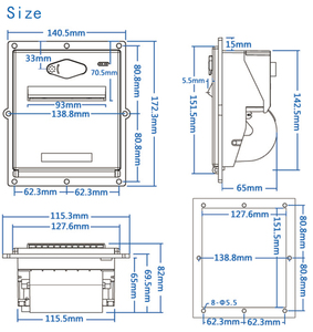 Imprimante thermique Brightek WH-C09 avec panneau de verrouillage à clé 80 mm, coupe-papier automatique et ports RS232 TTL parallèles USB - Product Image 5