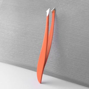 Pinzas para Cejas con Punta Inclinada, Curvadas, Hechas a Mano, de Acero Inoxidable, Tipo Banana, para Depilación - Product Image 1