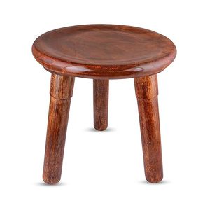 <b>Brown</b> Rustic Durable Wooden Stool Three-Legged Side Table Ottoman Accent Seat Bedroom Living Room Kitchen Housewarming Tabletop - Product Image 1