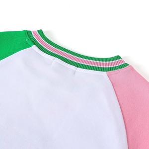 <span class=keywords><strong>Felpa</strong></span> da Donna A <span class=keywords><strong>K</strong></span> A in Ciniglia Grigio Chiaro con Logo, Collo Tondo, Strisce Verdi e Rosa, Stile Preppy, Manica Lunga, Lavorata a Maglia, Abbigliamento Invernale - Product Image 6