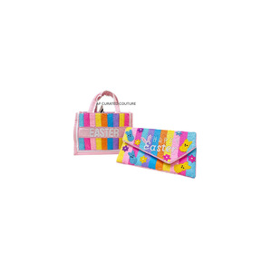 Ensemble assorti Pâques : Mini sacs fourre-tout perlés, nœuds et accessoires pour cheveux - Fait main, pour voyage, fête, mode et usage quotidien - Product Image 5