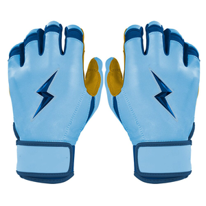 Light Blue Full Finger <b>Baseball</b> <b>Gloves</b> for Pitcher Right-Handed Lightning Design Non-Slip Nylon Material Hook Loop Closure for - Product Image 1