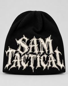 Bonnet tactique noir Sam brodé style punk unisexe, casquette d'hiver 56-58cm, prix de gros, respirant, 2026 - Product Image 1