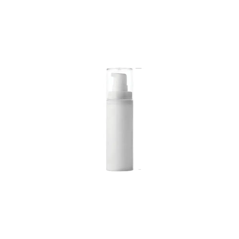 (Sample) 15Ml 30Ml Pp Witte Ronde Cilinder Airless Fles W/San Transparante Cap (Ssppar Serie)