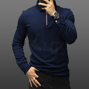 Chemise zippée décontractée élégante pour hommes, en tissu tricoté uni, léger et respirant pour un confort quotidien - Product Image 2