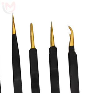 Pince à épiler professionnelle en acier inoxydable à pointe inclinée pour cils et sourcils, outil de beauté de précision durable - Product Image 2