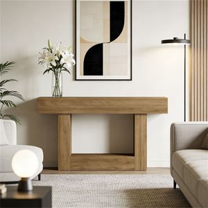 Consolle in Legno Robusto con Ripiani per Ingresso, Divano Doppio o Uso in Corridoio - Product Image 2