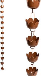 Nouvel Arrivage Chaîne de Pluie Décorative en Métal Rustique Style Vintage Durable pour Jardin, Ornement Suspendu pour Gouttes d'Eau de Pluie - Product Image 2