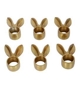 Modern Gold Bunny Ear <b>Napkin</b> Rings Set For <b>Easter</b> Table Decor Elegant Matte Gold Rabbit Ear <b>Napkin</b> Holder - Product Image 3