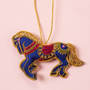 Beaded Horse Ornament Handmade <b>Christmas</b> <b>Tree</b> Hanging Vintage Animal Decor - Product Image 1