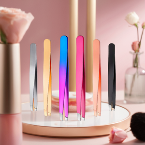 Pinzas alemanas de acero inoxidable para cejas, herramienta manual para desplumar el cabello, disponible en colores y patrones personalizados - Product Image 4