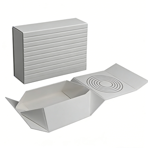 Deluxe Custom Logo Foldable Magnetic Gift Packaging <b>Box</b> Solid <b>White</b> Paper Matt Lamination UV Coating Embossing Recyclable - Product Image 5