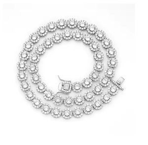 Collar con Colgante de Diamante Moissanite Corte Esmeralda, Joyería de Lujo con Estilo Urbano - Product Image 1