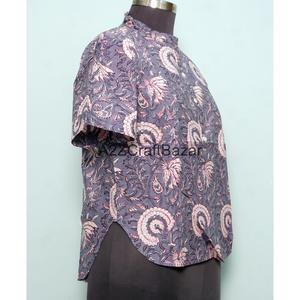 Vestidos Casuales de Oficina para Mujer, 100% Algodón Hecho a Mano, Transpirables, Mini, Manga Larga, Cuello Redondo, Estampado Floral, Modernos, Holgados, Ecológicos - Product Image 4